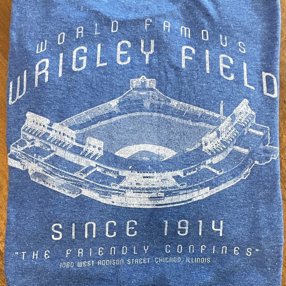 Wrigley Field Blue Graphic T-Shirt, Mens XXL